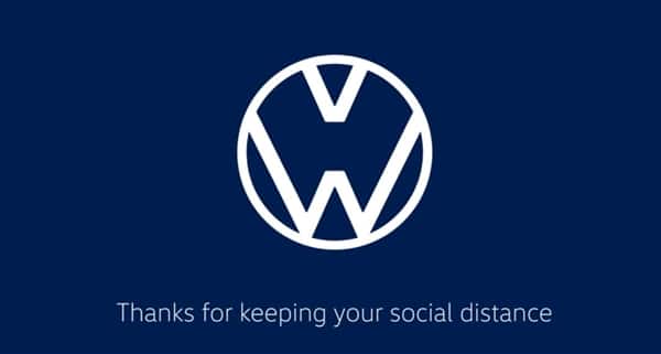 Volkswagen, Audi modify logo to remind people of social distancing