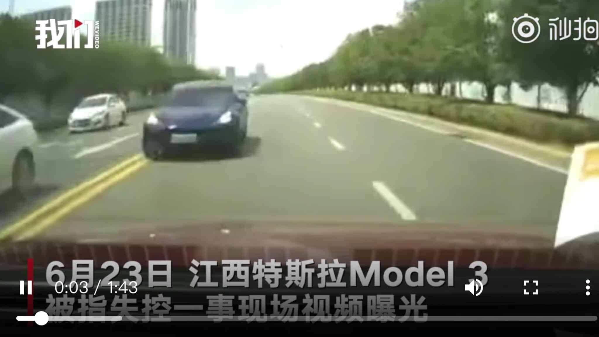 Footage of alleged Tesla Model 3 brake failure accident revealed