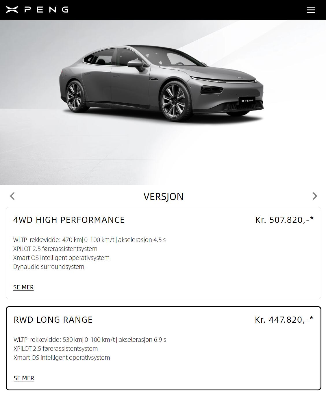 Xpeng P7 officially available in Norway, priced higher than in China