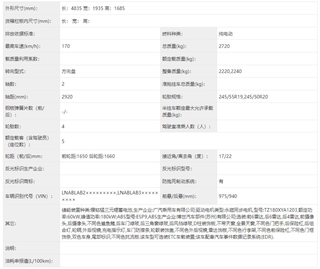 This GAC Aion model will be first available in China with NEDC range of over 1,000 km