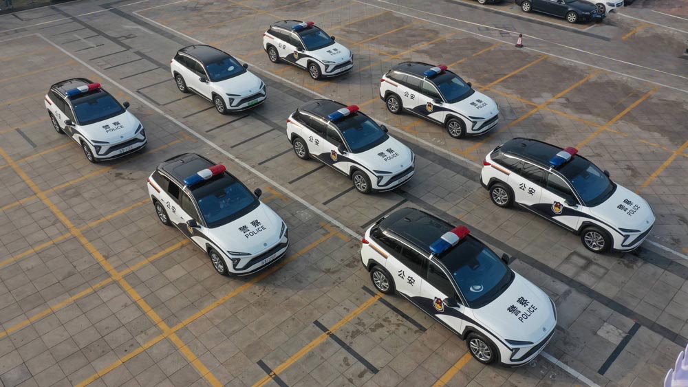 Nio delivers vehicles for police use in Qingdao, eastern China