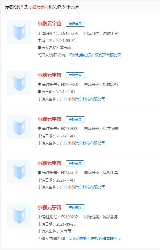 Xpeng applies for Metaverse trademarks after Li Auto