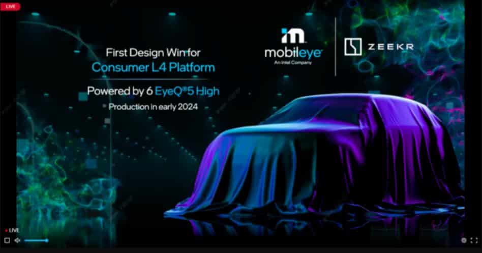 Zeekr deepens partnership with Mobileye, aims to deliver L4-capable autonomous vehicles by 2024