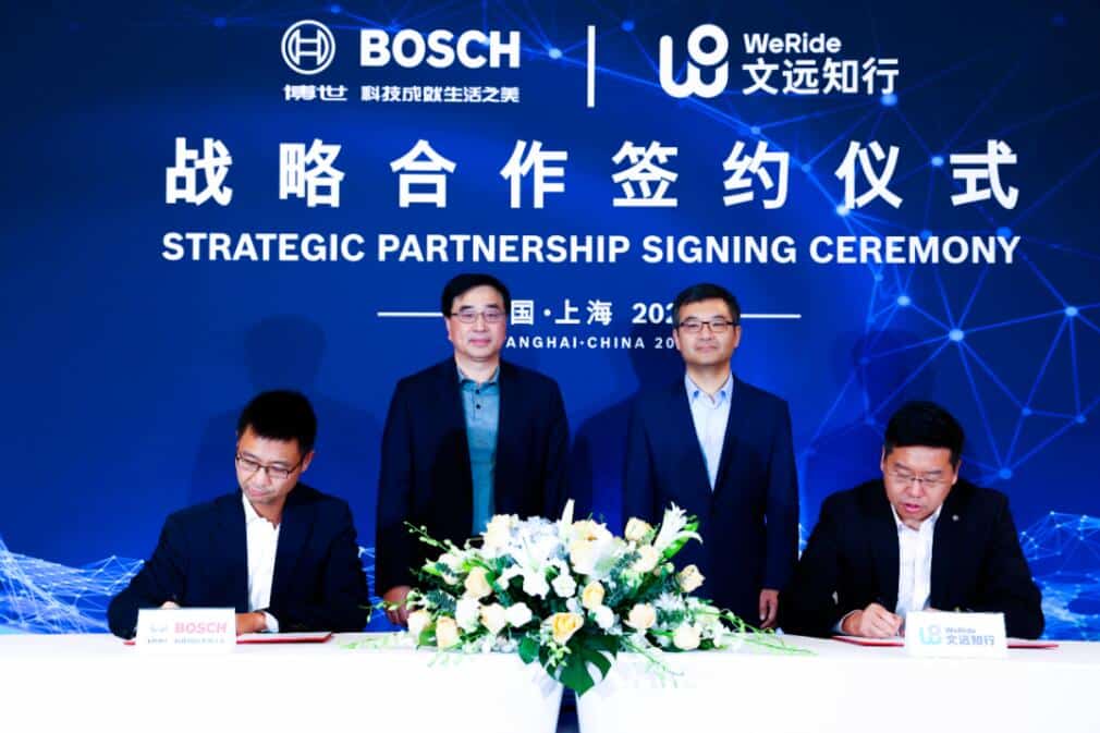 Chinese self-driving startup WeRide secures strategic investment from Bosch