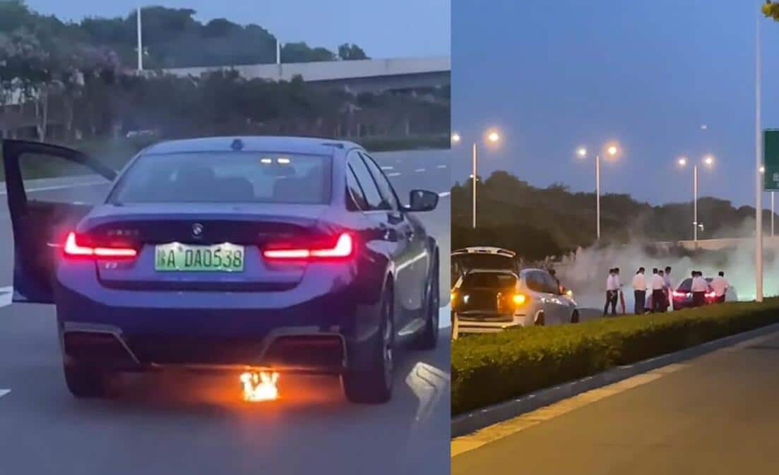 BMW i3 electric sedan catches fire on test drive in central China