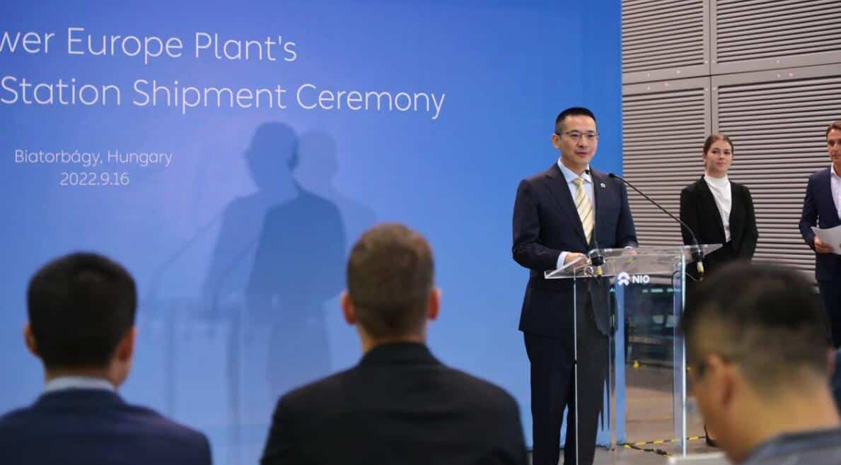 Nio sees first swap station roll off line in Europe as Hungarian plant goes into operation