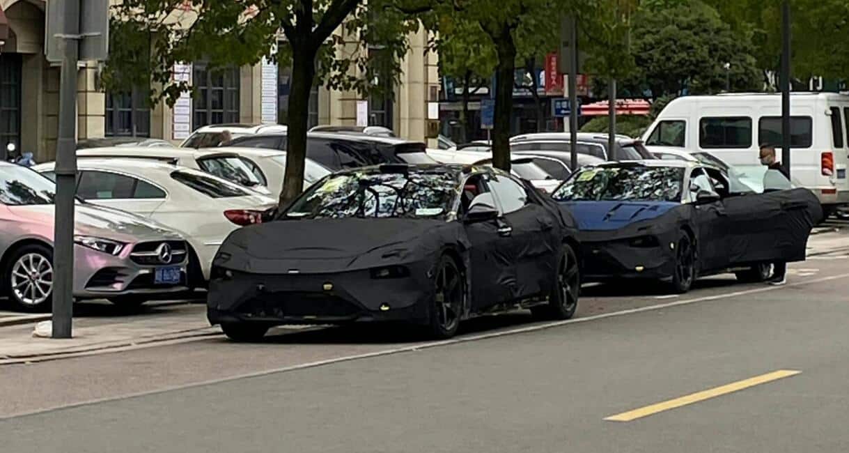 Spy photos show Lotus testing electric sedan