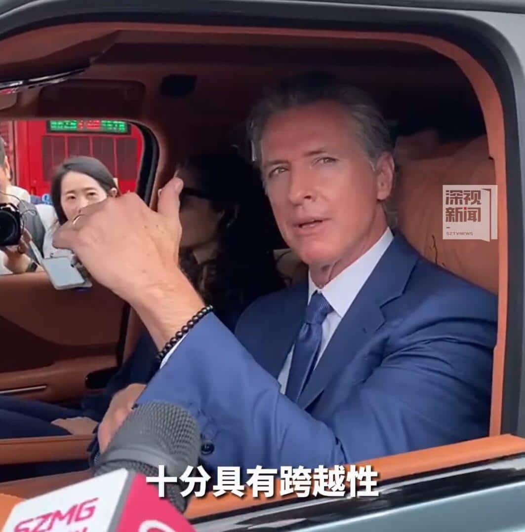 California Governor Gavin Newsom lauds BYD's technology after experiencing Yangwang U8 in Shenzhen