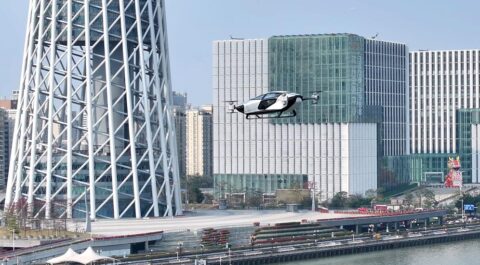 Xpeng Aeroht's X2 flying car flies over Guangzhou's central city for 1st time