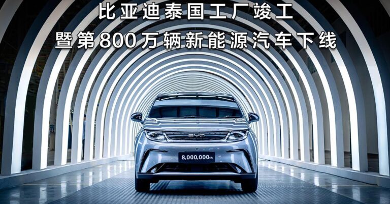 BYD Thailand plant opens as its 8 millionth NEV rolls off line