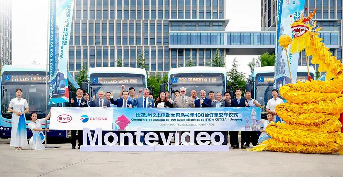 BYD delivers 100 electric buses to Uruguayan bus operator Cutcsa