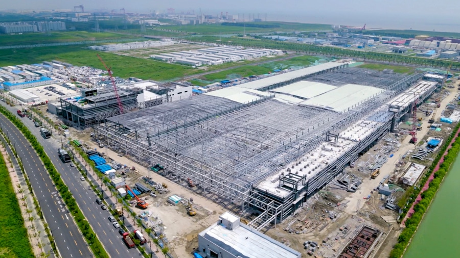Tesla Megafactory in Shanghai nears completion after 7 months of construction
