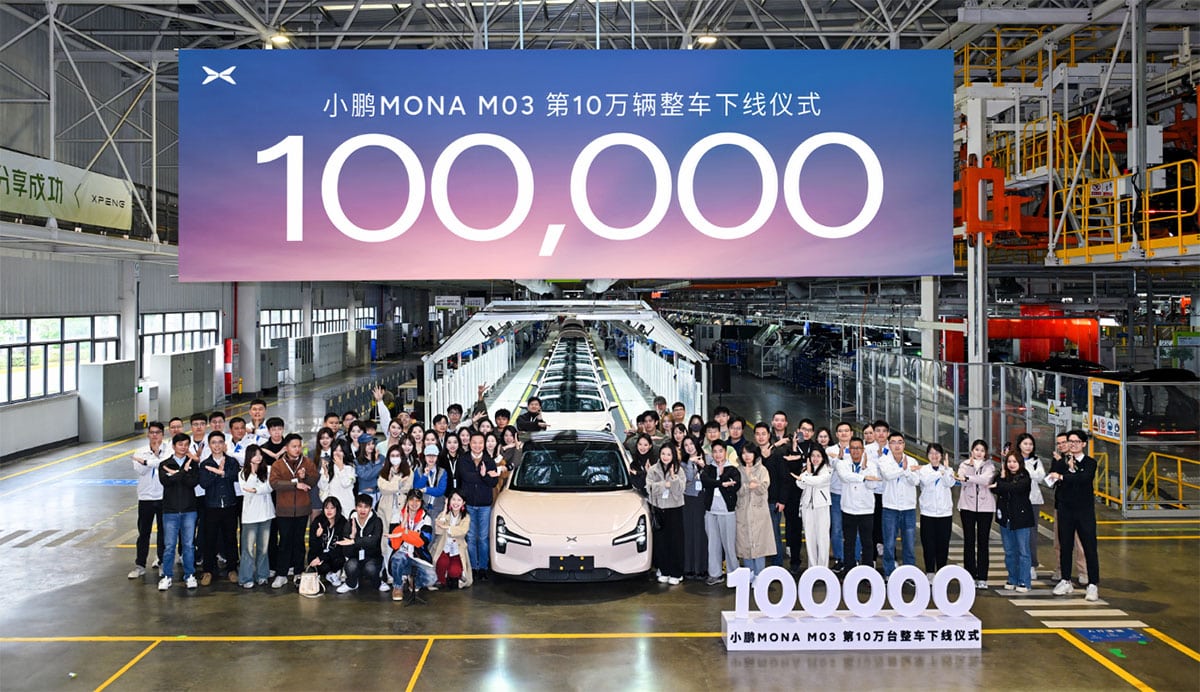 Xpeng sees 100,000th Mona M03 roll off assembly line