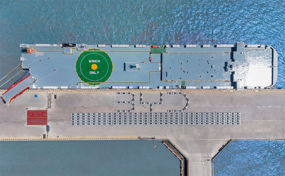 BYD Shenzhen car carrier kicks off maiden ocean voyage with over 7,000 cars bound for Brazil