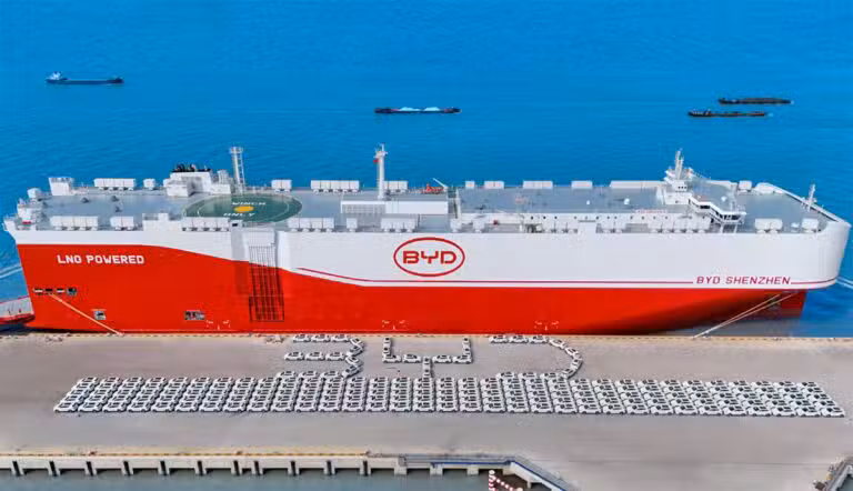 BYD Shenzhen car carrier kicks off maiden ocean voyage with over 7,000 cars bound for Brazil