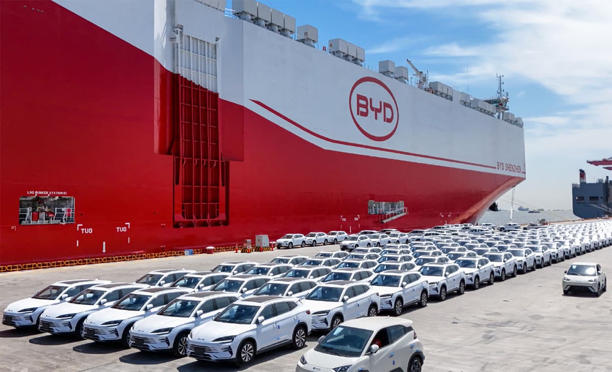 BYD Shenzhen car carrier kicks off maiden ocean voyage with over 7,000 cars bound for Brazil