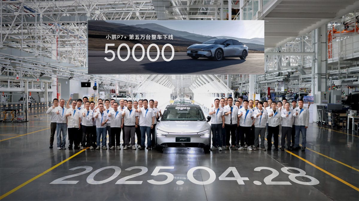 Xpeng P7+ electric sedan reaches 50,000th production milestone 5 months after launch