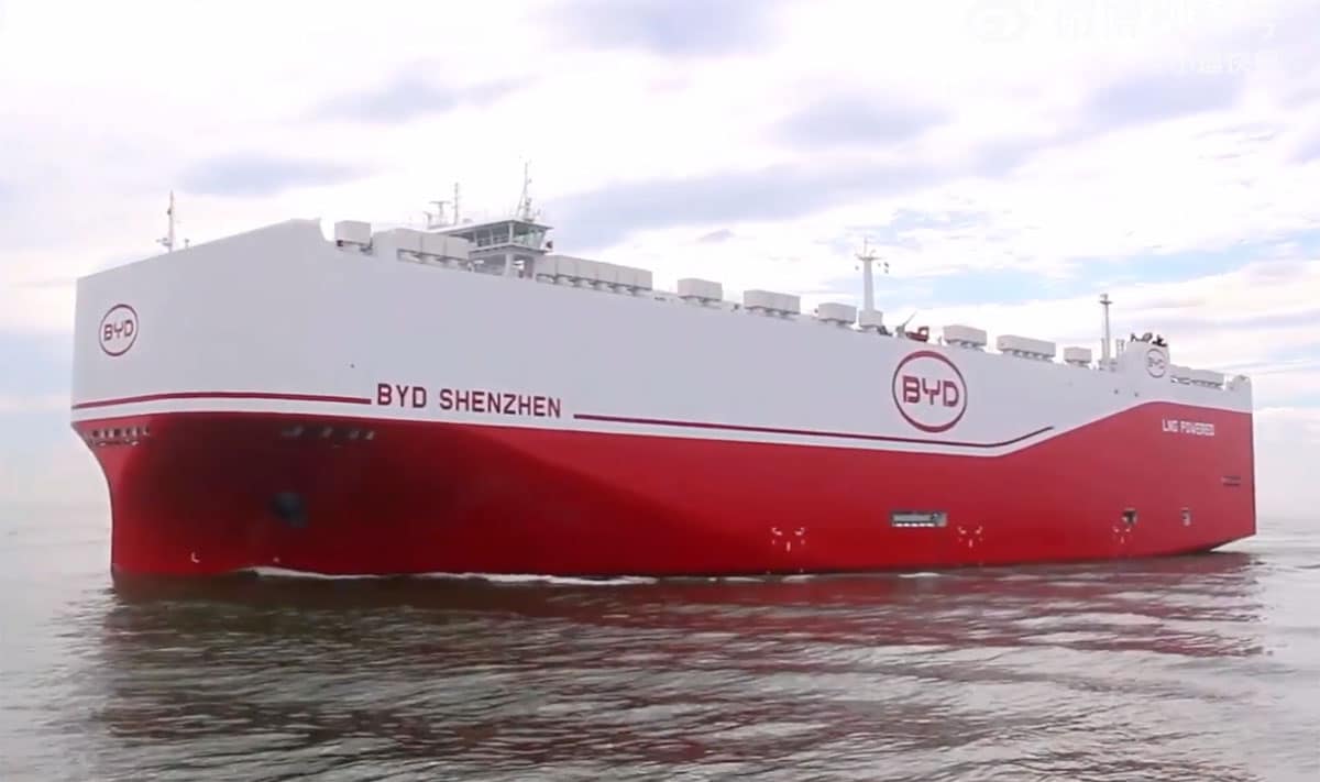 BYD Shenzhen car carrier arrives in Brazil on maiden voyage with 7,300 cars on board