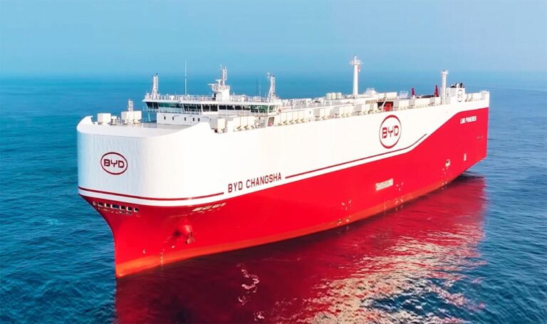 BYD Changsha sets sail, as BYD's 6th car carrier joins fleet