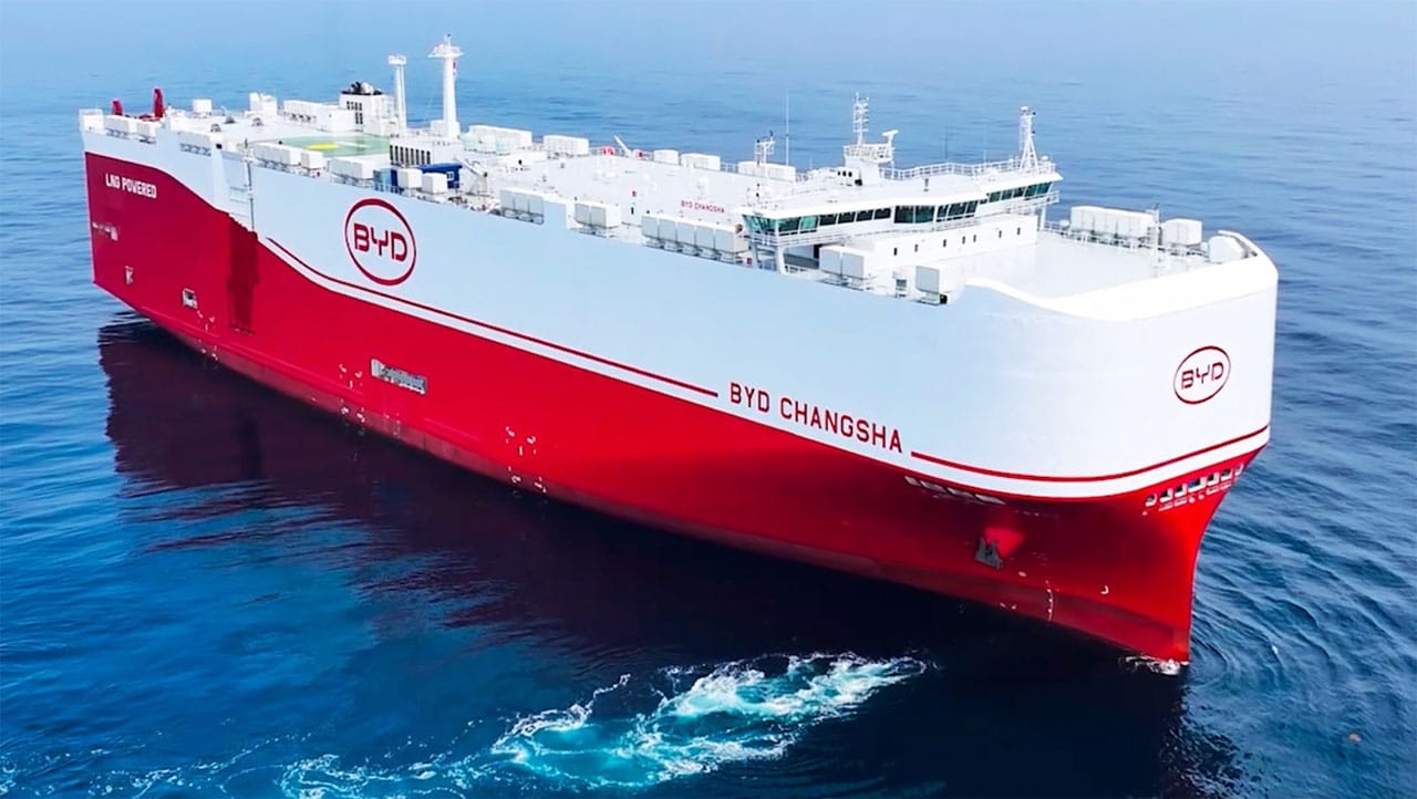 BYD Changsha sets sail, as BYD's 6th car carrier joins fleet