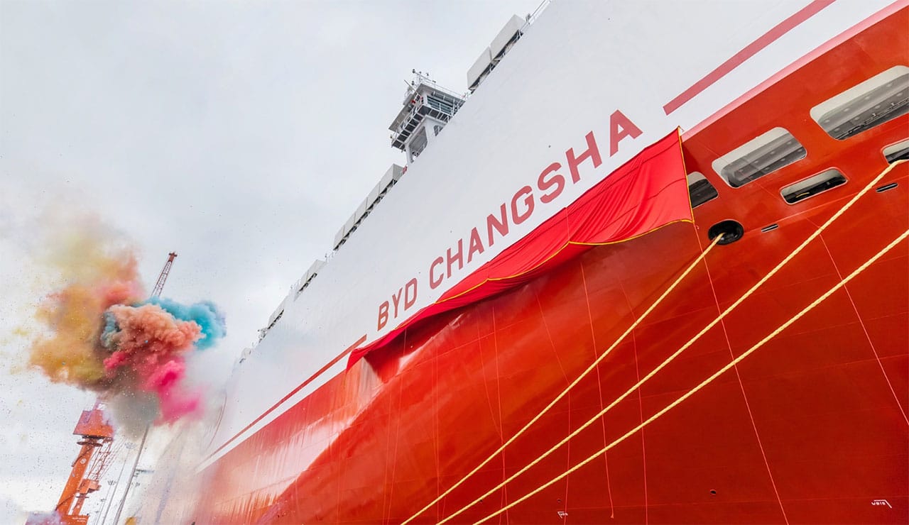 BYD Changsha sets sail, as BYD's 6th car carrier joins fleet