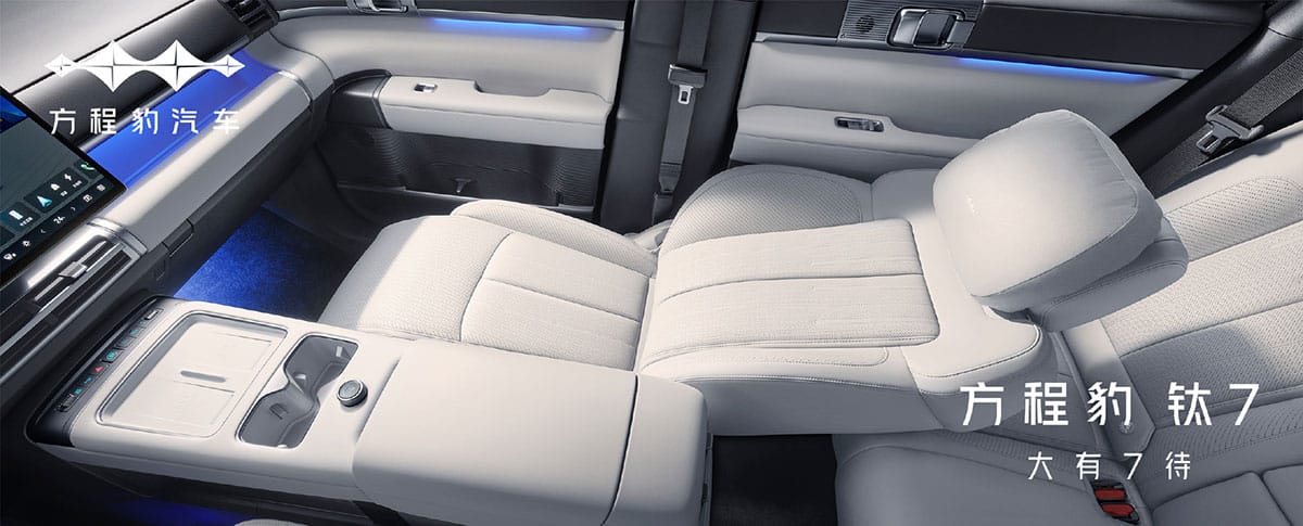 BYD Fang Cheng Bao shares interior of Tai 7 SUV as Q4 launch nears