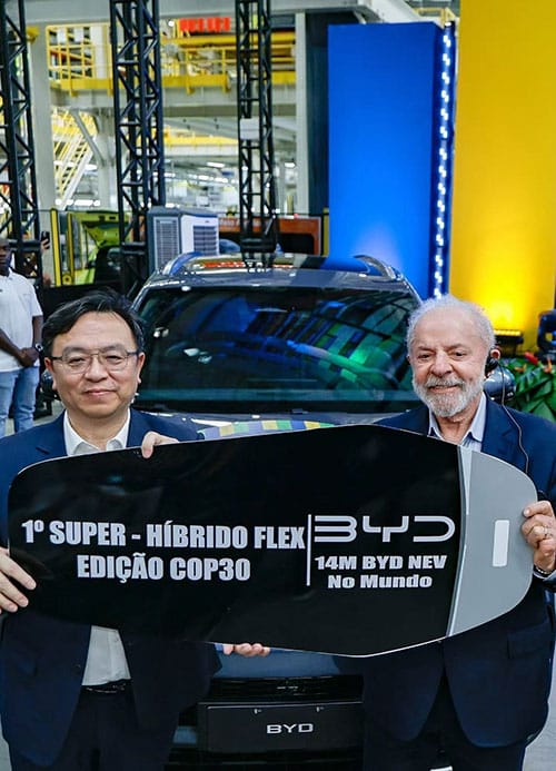 BYD's 14 millionth NEV rolls off line at Brazil plant, delivered to President Lula