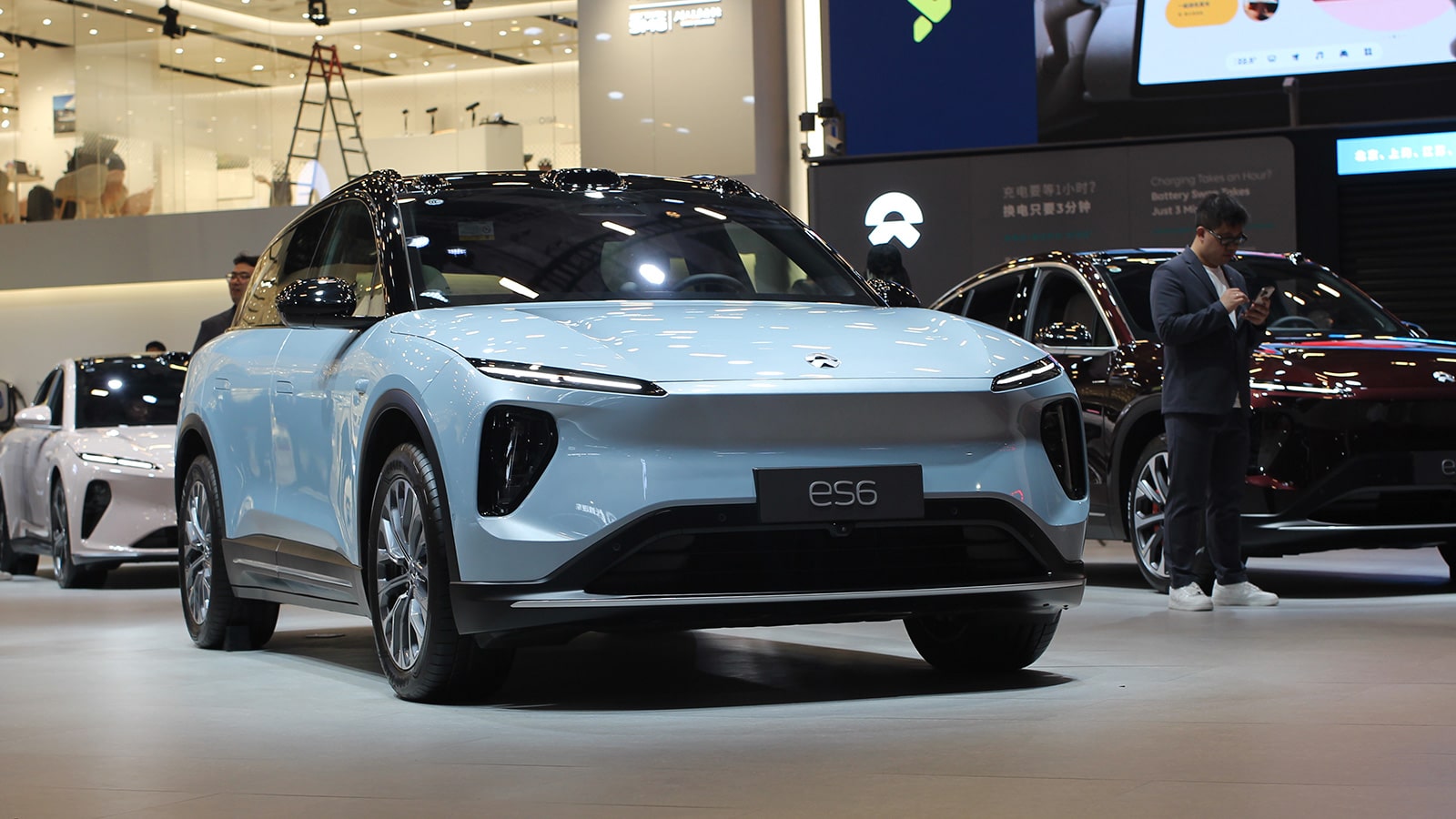 A Nio ES6 displayed at the Shanghai auto show in April 2025.