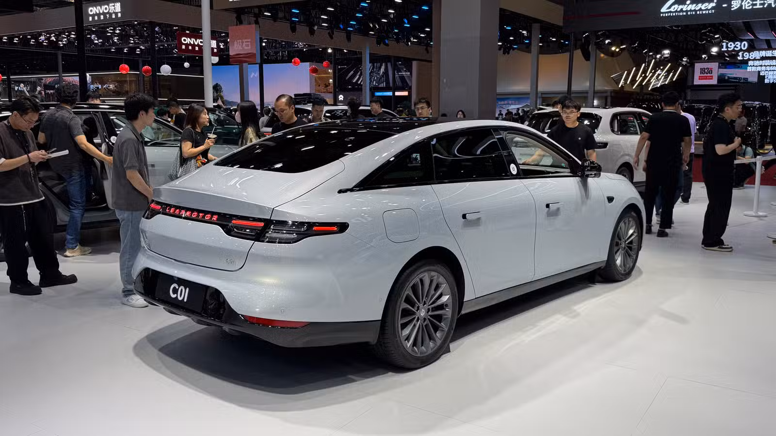 A Leapmotor C01 displayed at the Shanghai auto show in April 2025.