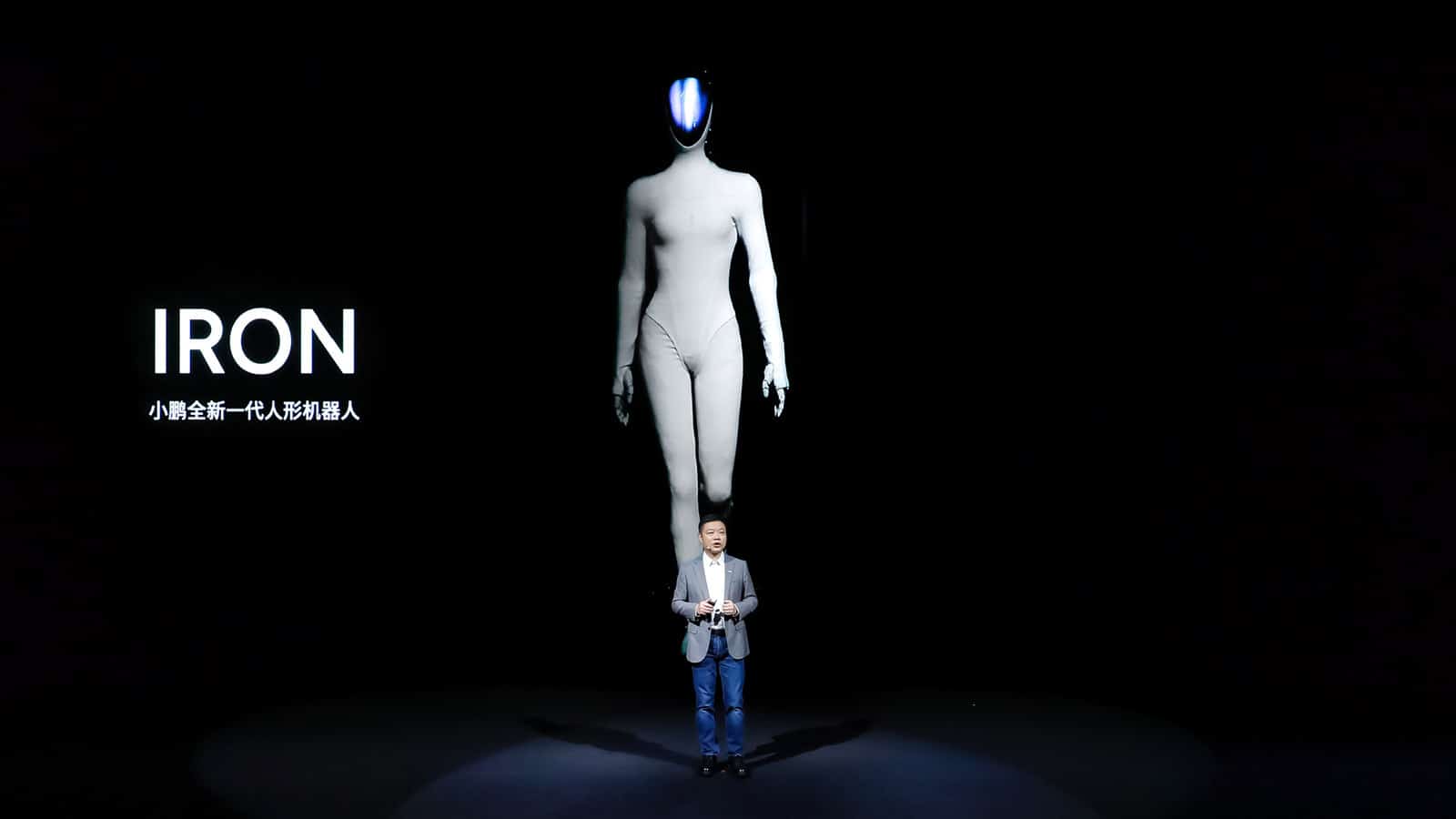 He Xiaopeng, chairman and CEO of Xpeng, unveiled the next-generation Iron humanoid robot at the 2025 AI Day event on November 6, 2025.