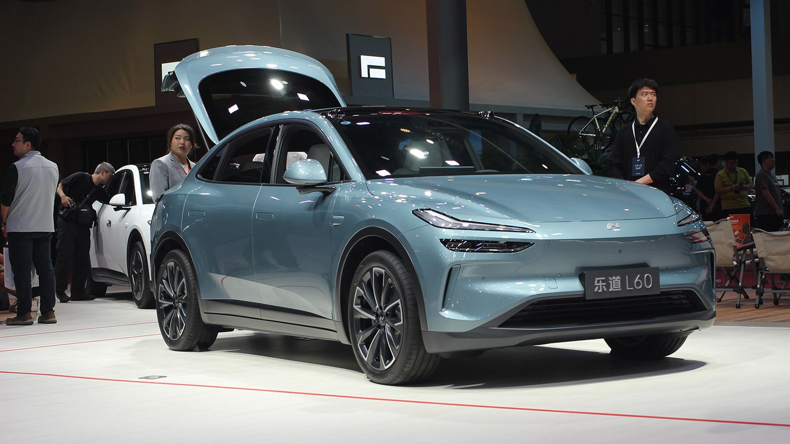 An Onvo L60 displayed at the Shanghai auto show in April 2025.