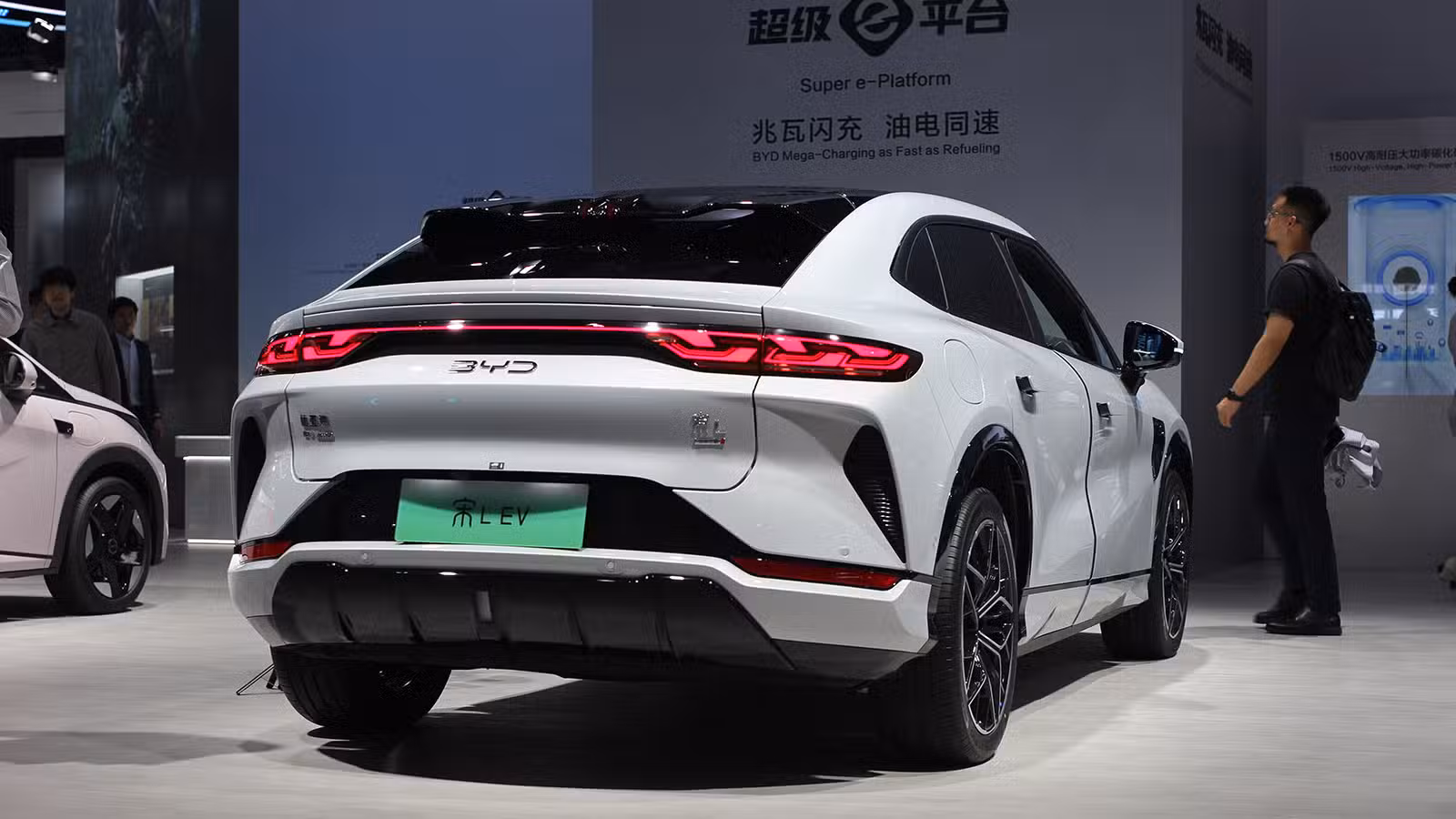 A BYD Song L EV displayed at the Shanghai auto show in April 2025.