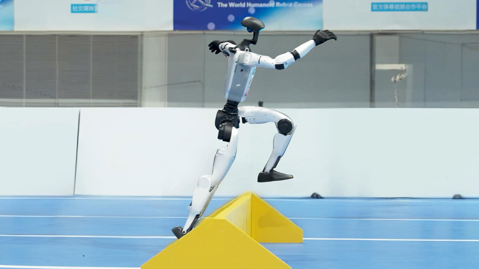 A Unitree humanoid robot participated in a sports event in August 2025.