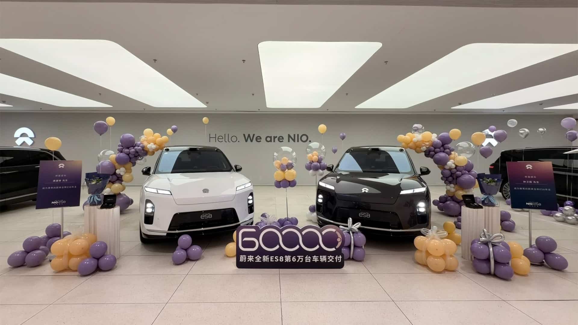 Nio celebrated the delivery of its 60,000th third-generation ES8. Image courtesy of Yang Bo, head of user operations at the company, via his Weibo account.