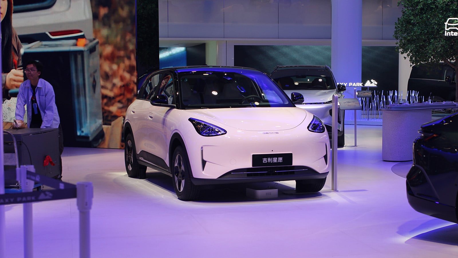 A Geely Xingyuan displayed at the Shanghai auto show in April 2025.