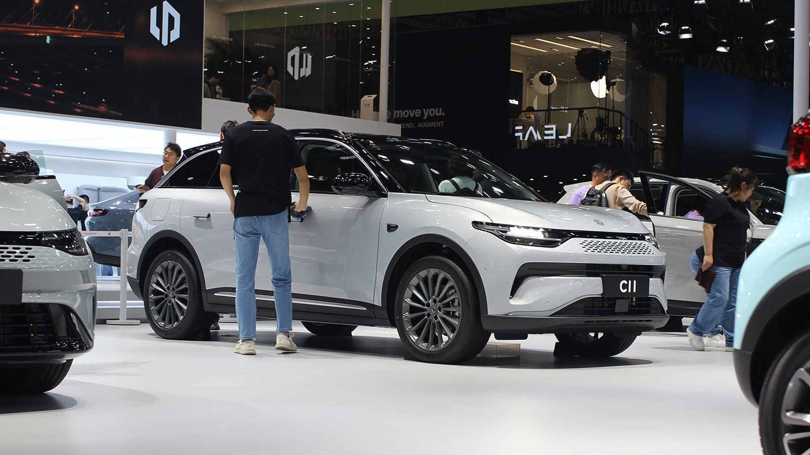 A Leapmotor C11 displayed at the Shanghai Auto Show in April 2025.