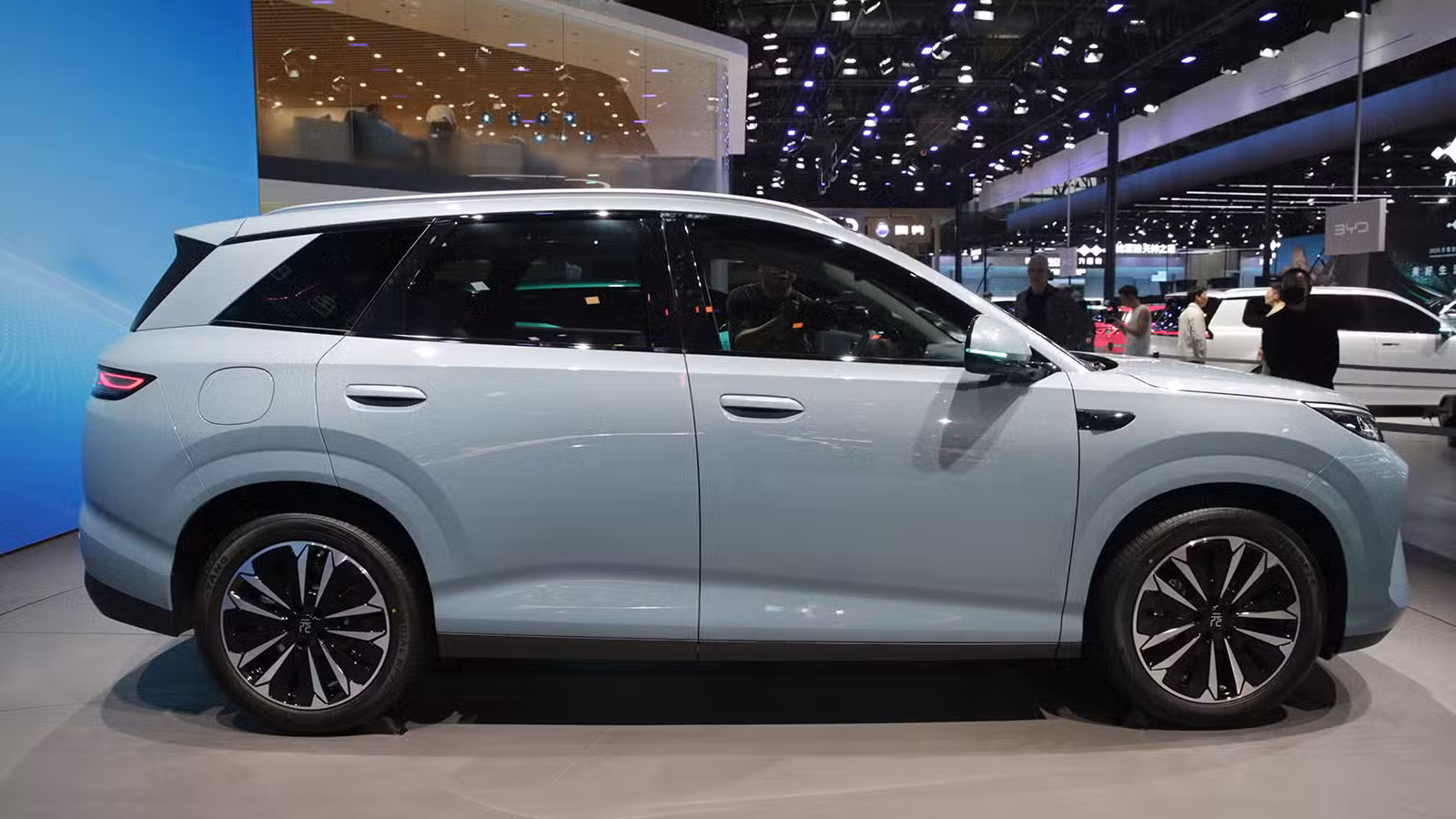 A third-generation BYD Yuan Plus on display at the Beijing Auto Show in April 2026.