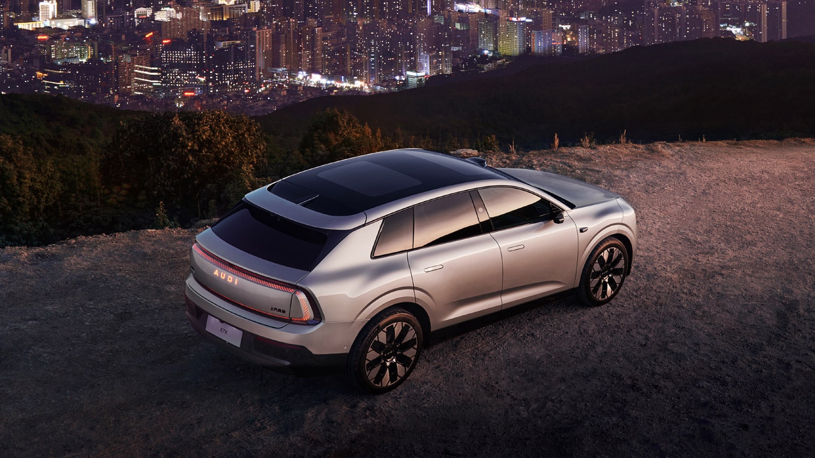 An exterior image of the AUDI E7X.