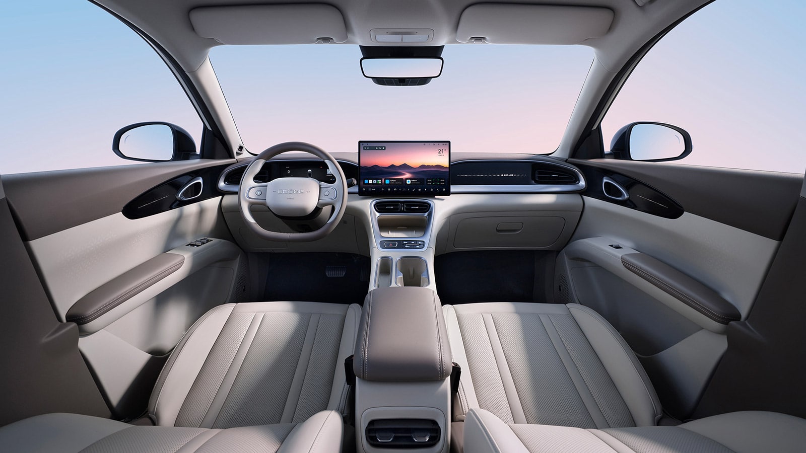 An interior photo of the updated Geely Xingyuan.